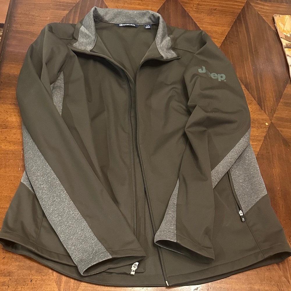 Cutter & Buck Olive and Gray Lightweight Jacket JEEP Mens size Large